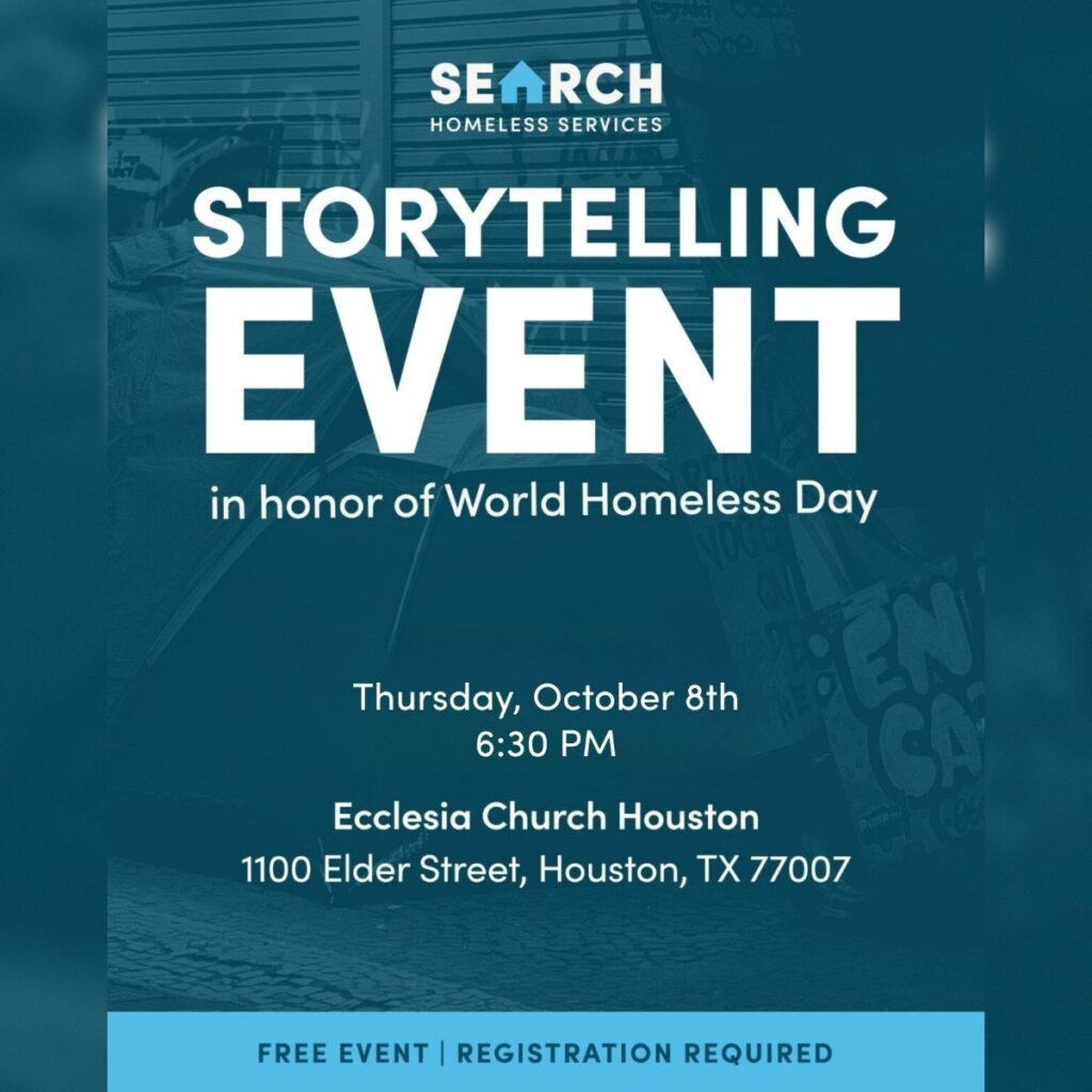 World Homeless Weekend -SEARCH Storytelling